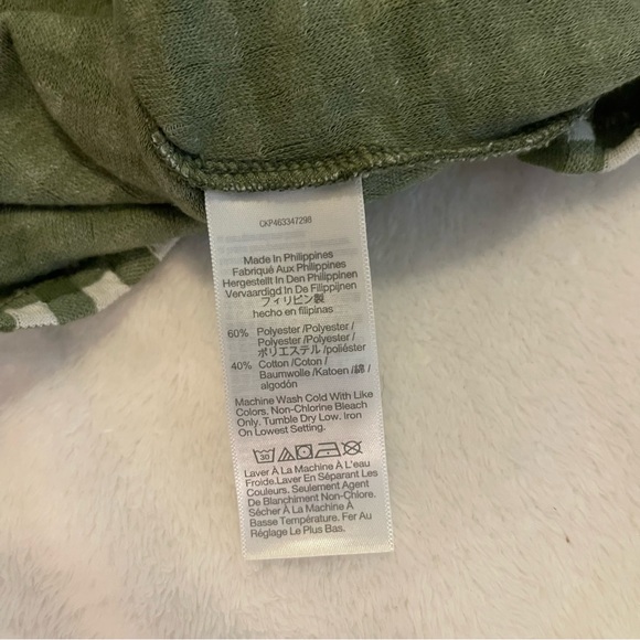 Madewell / Women's Puff Sleeve / Green White Knit Gingham Mini Dress / Medium - Picture 10 of 11